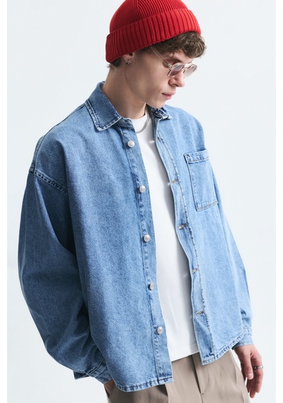 Vamos Oversize Denim Gömlek K.mavı