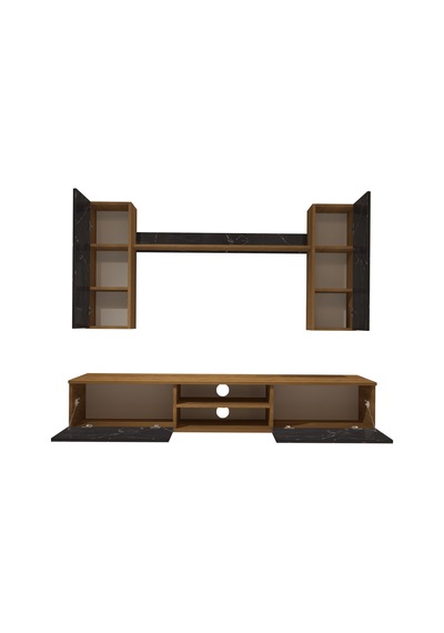 Decoraktiv Eko 5d Mdf Dvd Tv Ünitesi Tv Sehpası Pera - Siyah Mermer