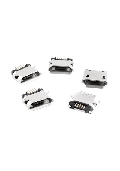 Koodmax-Micro Mikro Usb 5 Pin B Tipi Dişi Şase Konnektör Lehim Tipi 10'Lu