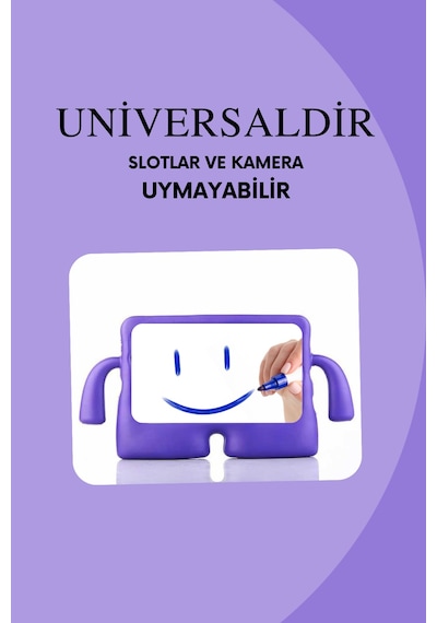 Fuchsia Casper Vıa S50 Tablet İle Uyumlu Kuki Eğlenceli Standlı Yumuşak Çocuk Tablet Kılıfı Korumalı Kapak