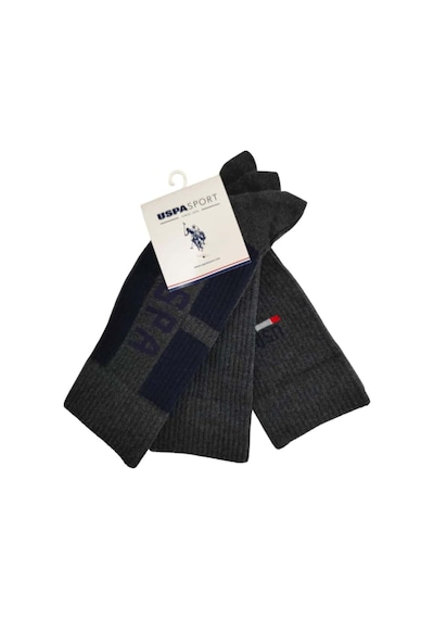 U.S. Polo Assn. Erkek 3'li Çorap Lasıo Antrasit Melanj