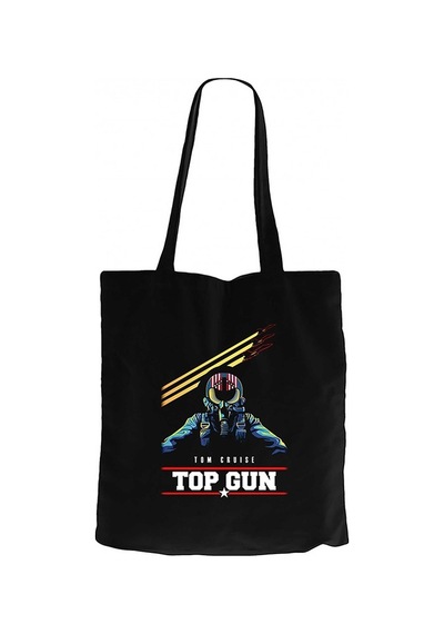 Top Gun Tom Cruise Siyah Kanvas Bez Çanta Siyah