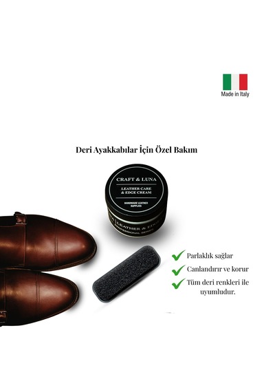 Craft & Luna Deri Bakım Kremi 125 G Cüzdan Kemer Çanta Ayakkabı İçin Besleyici Parlatıcı Deri Koruma Kremi Beyaz
