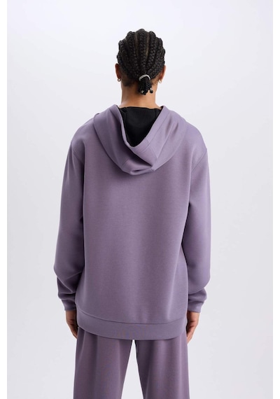 DeFactoFit Standart Fit Kapüşonlu Skuba Dalgıç Kumaş Sporcu Sweatshirt D7364AX25SPPR506
