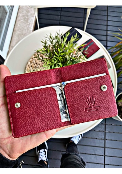 Watchofroyal Paır Bordo Slım Hakiki Deri Cüzdan