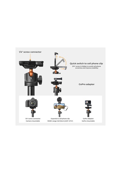 K&f Concept - 2-ın-1 Selfie Çubuğu Tripod Fdca61235