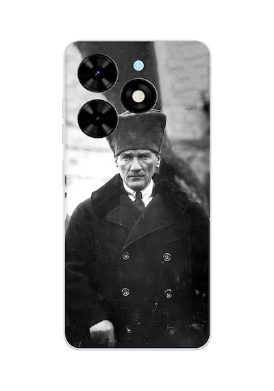 Tecno Spark 20-20c Uyumlu Mustafa Kemal Atatürk Portre Baskılı Silikon Kılıf