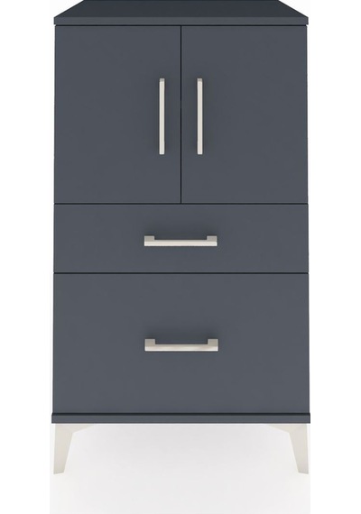 Hyperion Komodin 2 Raflı 2 Çekmeceli 2 Kapaklı 60x44x106 Antrasit-antrasit Antrasit