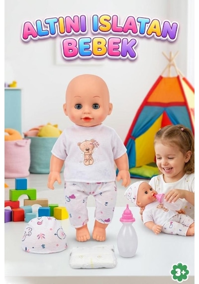 Altını Islatan Bebek Türkçe Konuşan Eğitici Kolları Kafası Ve Bacakları Et Şapkalı Oyuncak Bebek