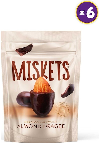 Kavrulmuş Bademli Sütlü Çikolata Kaplamalı Draje 70g X 6 Adet