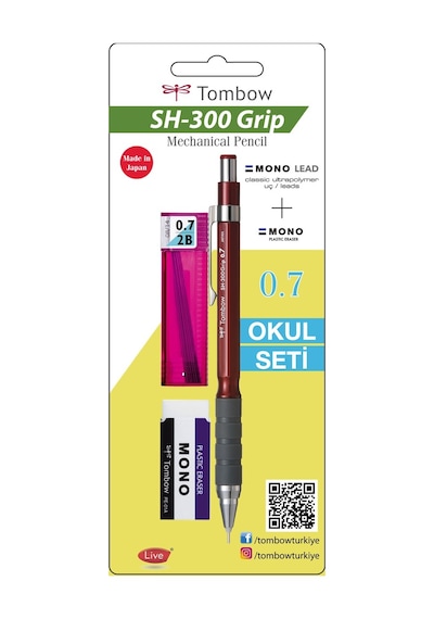 Tombow Sh 300 Grip Versatil Okul Seti Bordo Gr31