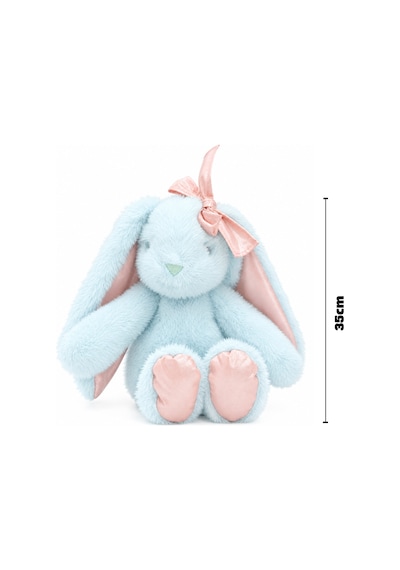 Pembe Fiyonklu Mavi Peluş Tavşan 35 Cm Çok Renkli