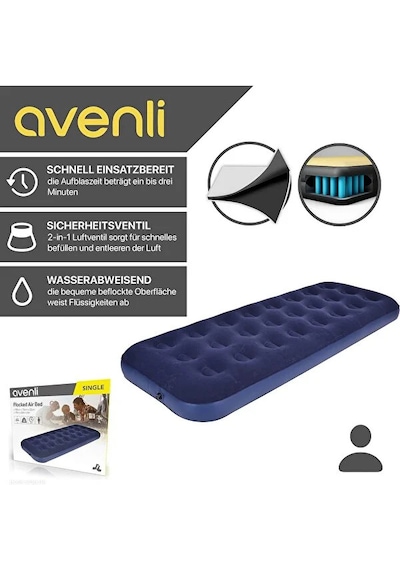 Avenli 20411 Tek Kişilik Şişme Yatak Lacivert