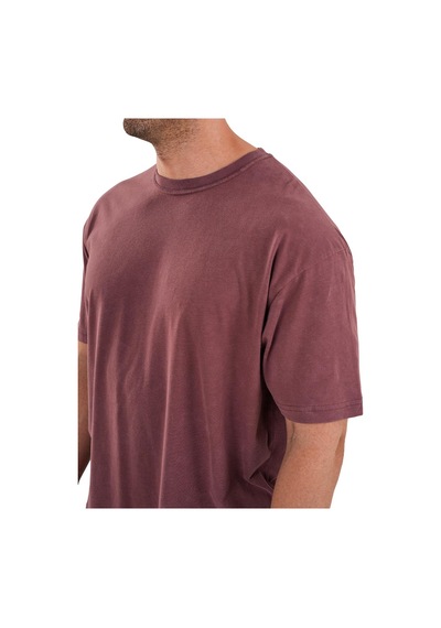 Kingsize Nutrition Kingsize Hard Work Antik Yıkamalı Oversize T-shirt Bordo Bordo