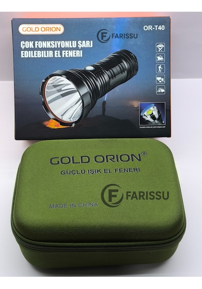 Or-t40 100w 5000 Lümen Şarj Edilebilir Led El Feneri - Yüksek Performans Ve Uzun Çalışma Süresi Siyah