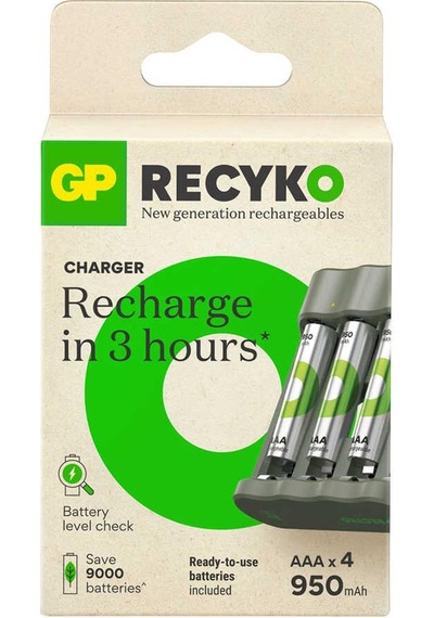 Gp Recyko B441 4 950 Mah R03 Aaa Pilli Şarj Cihazı 100hcer21-2gtlb4