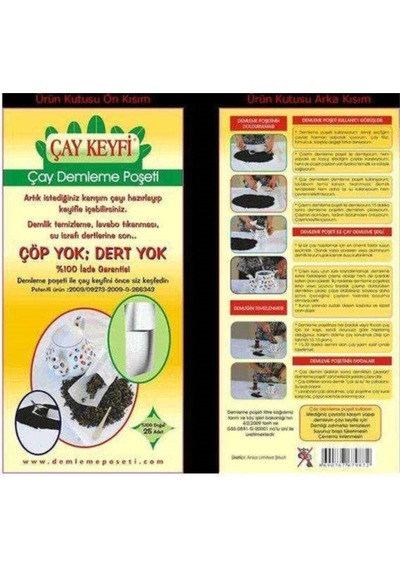 Ev Tipi Pratik Çay Demleme Poşeti 25'li Paket Plastik Diğer