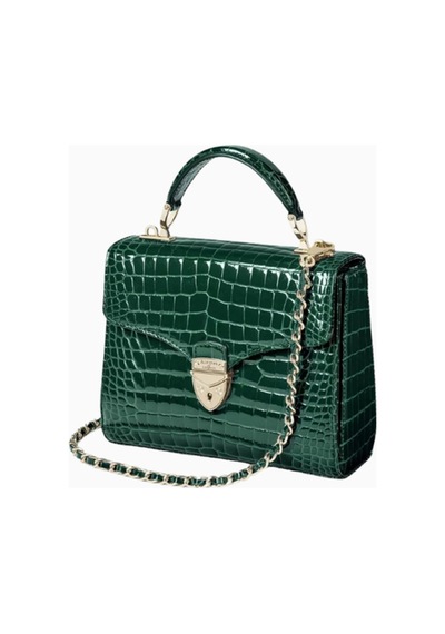 Aspinal Of London Midi Mayfair Yeşil Croc Deri Top Sap Çanta, Zamansız Şıklık Omuz Çantası