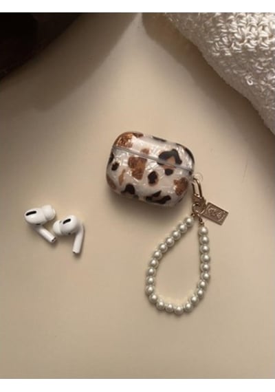 Apple Uyumlu AirPods 3 Kılıf Kulaklık Kılıfı Leopar Desenli Kopçalı Korumalı K