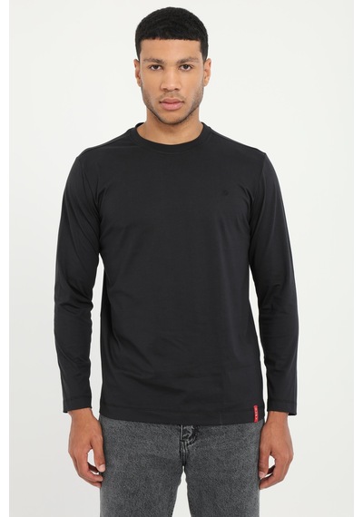 Dufy Erkek Regular Fit Bisiklet Yaka Siyah Sweatshirt-25503