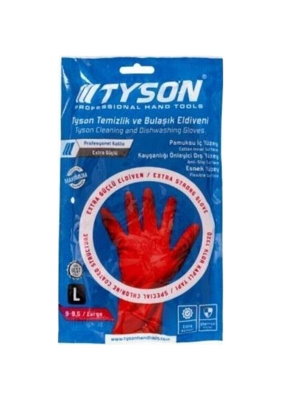 Temizlik Ve Bulaşık Eldiveni L 5 Li Kırmızı