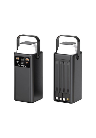 Powerbank Yüksek Kapasiteli 30.000 Mah Usb-c Led Işıklı Outdoor Taşınabilir Şarj Cihazı-1750 Siyah