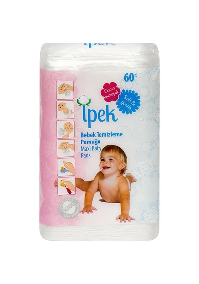 İpek Bebek Temizleme Pamuğu 60'lı - 8 Adet Tarı