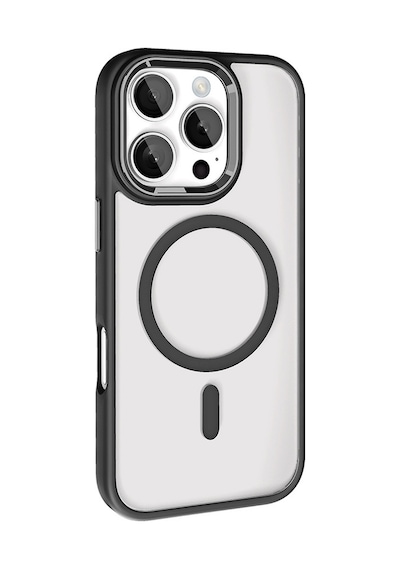 Apple iPhone 16 Pro Max Kılıf Wireless Şarj Özellikli Casen Krom Magsafe Silikon Kılıf