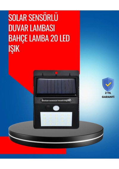 Solar Enerjiyle Çalışan Ip65 Su Geçirmez 20 Led Duvar Lambası Çok Renkli