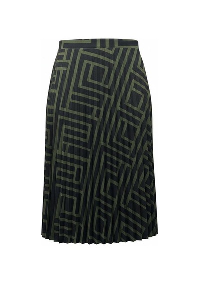 Eren Style Pamuklu Piliseli İçi Astarlı Beli Lastikli Etek 95 Cm - 38-52 Yeşil