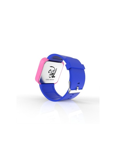 Cool Watch Saat - Pembe Led Kasa - Mavi Kayış Unisex