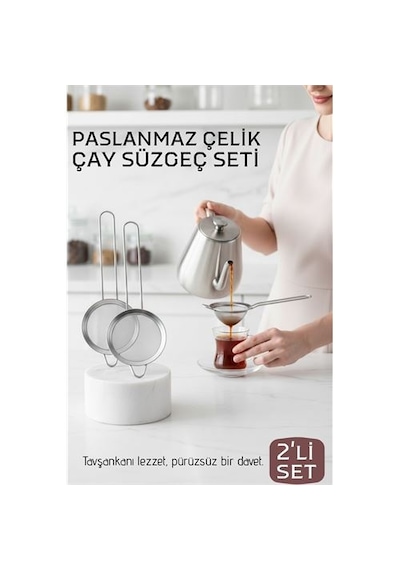 Zenvac Klasik Çay Süzgeci 304 Paslanmaz Çelik 2 Adet 721306 Zenvac29 Renkli