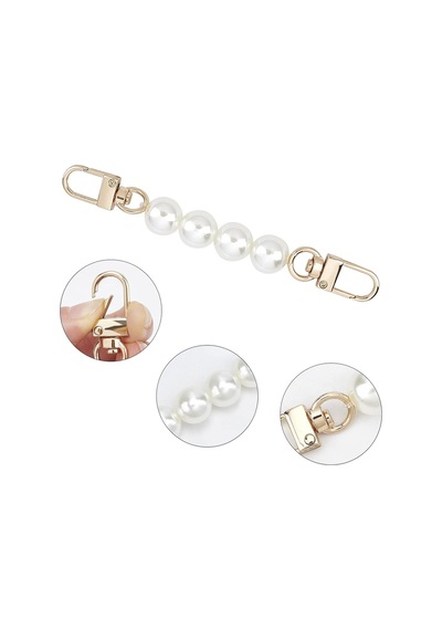 Bag Strap 2 Adet İncili Çanta Askı Uzatıcı - 10-11cm Asma Kilit Beyaz