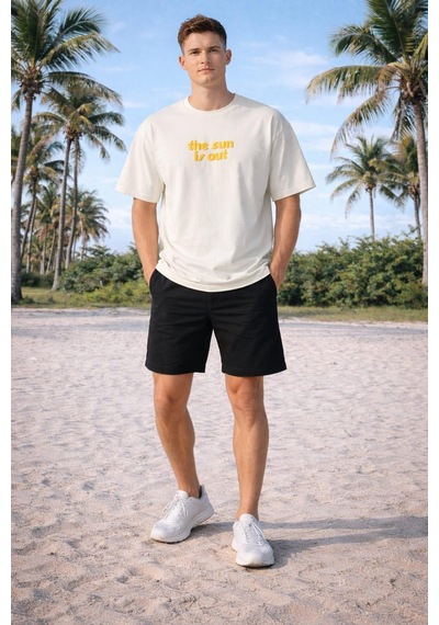 Alexander Gardi Bisiklet Yaka 3d Puf Baskılı Oversize T-shirt Beyaz