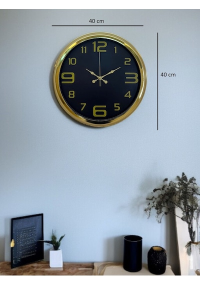 Elegance Gold Luxury 40 Cm Metal Duvar Saati Çok Renkli