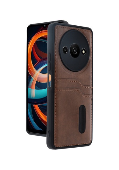 Redmi A3 4g Kılıf Sara Kartvizitli Deri Kılıf - Taba Bzsxx00 1