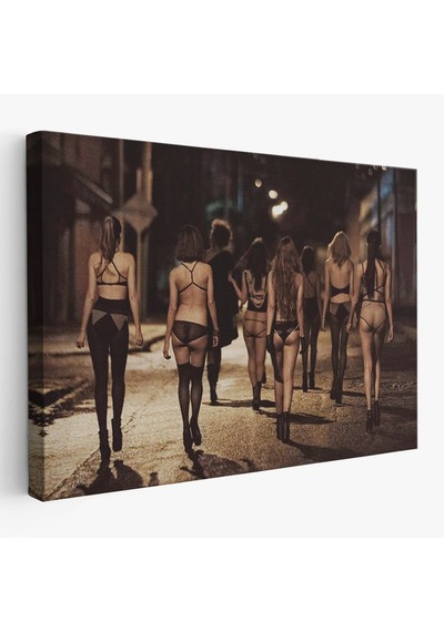 Es10 Özel Tasarım, Dekoratif BaskıSokak Kadınları Tablosu - Street Woman-6554 (70 x 100)
