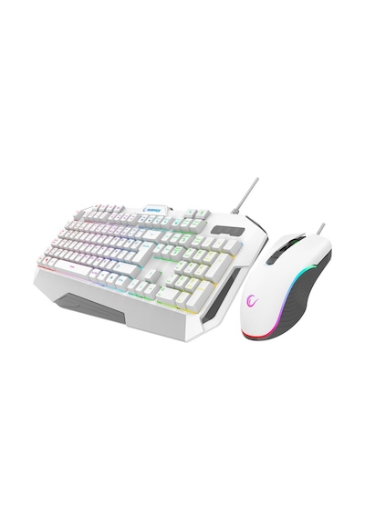 Rampage Km-34 Glare Beyaz Usb Rgb Aydınlatmalı Q 12800 Dpı Mouse Gaming Oyuncu Klavye Set Optik