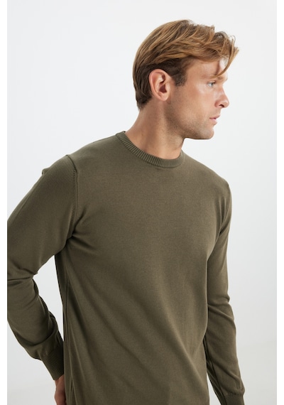 AC&Co / Altınyıldız Classics Erkek Hakı Pamuklu Standart Fit Normal Kesim Bisiklet Yaka Triko Kazak Haki AC&Co / Altınyıldız Classics Erkek Hakı Pamuklu Standart Fit Normal Kesim Bisiklet Yaka Triko Kazak Haki