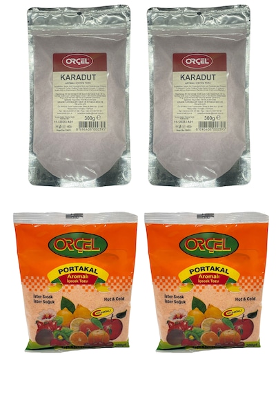 Orçel Portakal + Karadut Aromalı İçecek Tozu Oralet Çay 4 x 300 G