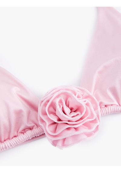 Koton Gül Aplike Detaylı Üçgen Bikini Üstü Pembe 5sak10177mm