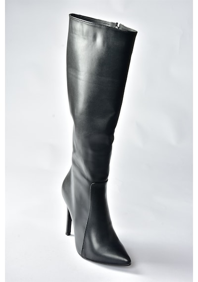 Fox Shoes Siyah İnce Topuklu Sivri Burun Kadın Çizme N372530109 Siyah