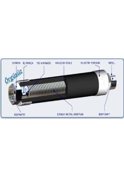 Fan Coil İzoleli Bağlantı Hortumu 11/4 50 cm