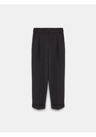 Dilvin 72694 Kıvrık Paça Pileli Pantolon-siyah