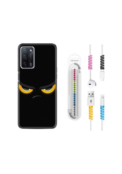 Oppo A55 Kılıf Kablo Koruyuculu Black Eyes 1644