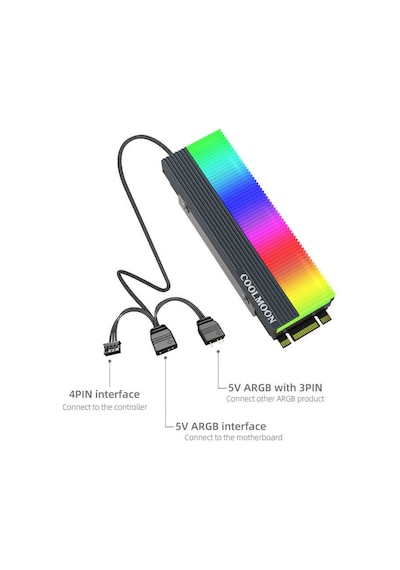 Coolmoon Rgb M.2 Ssd Soğutucu Nvme Ngff 2280 Radyatör Isı Argb