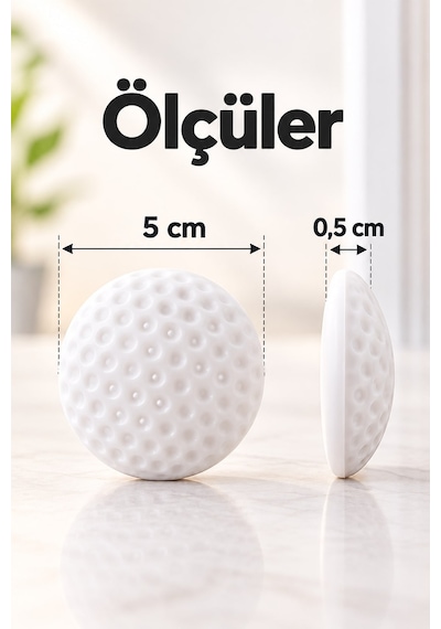 Kapı Arkası Silikon Duvar Koruyucu Tampon Çarpma Önleyici Beyaz 4 Adet