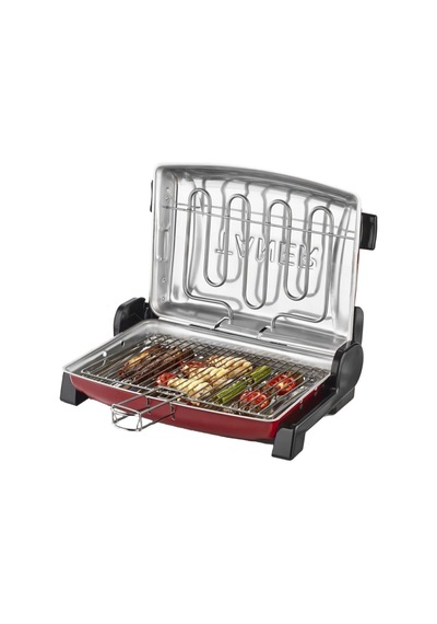 Taner Kebapçı Elektrikli Izgara Mangal Barbekü Çift Telli Büyük Boy + 37 x 28 CM  2 Adet Şiş