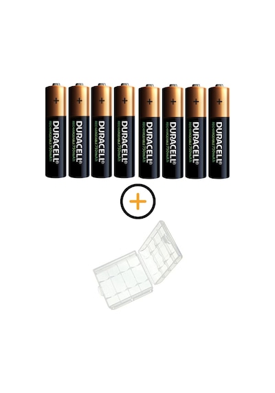 Duracell 750 mAh AAA Ni-MH Şarj Edilebilir İnce Kalem Pil 8'li + Pil Kutusu