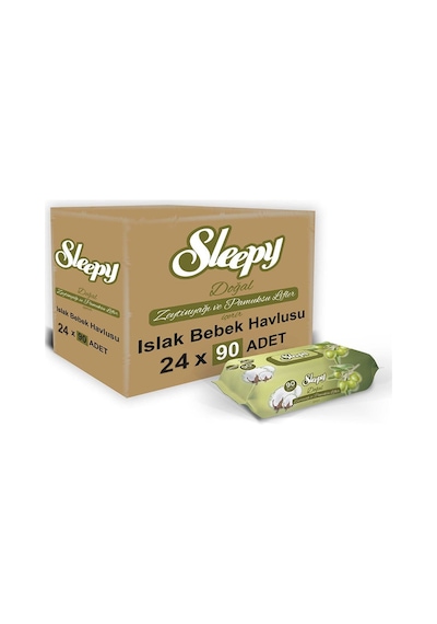 Sleepy Baby Sleepy Zeytinyağlı 90 Yaprak Islak Havlu X 24'Lü Ekonomik Koli
